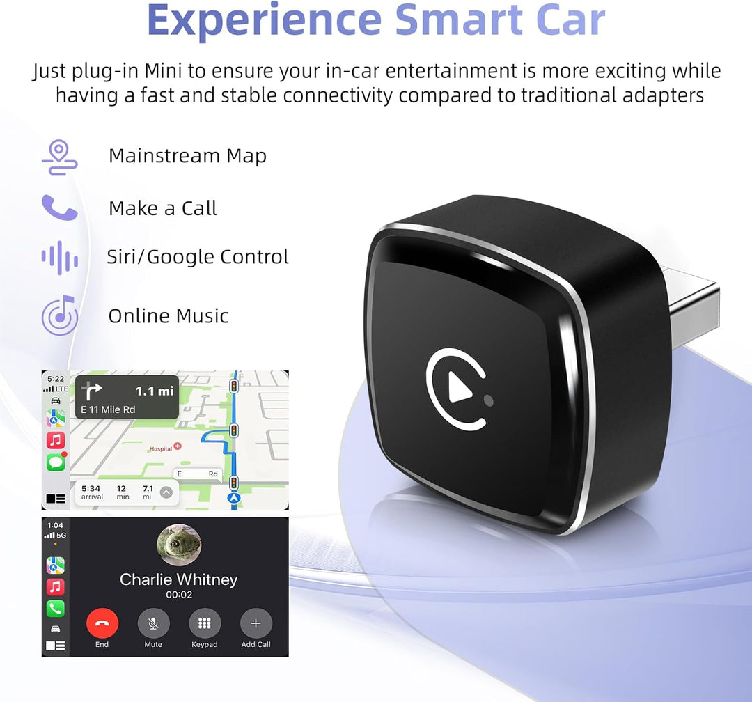 EZoneTronics 2-in-1 Wireless CarPlay Adapter, Unterstützt CarPlay Android Auto, Upgrade von Wired au