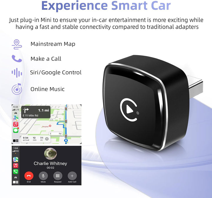 EZoneTronics 2-in-1 Wireless CarPlay Adapter, Unterstützt CarPlay Android Auto, Upgrade von Wired au