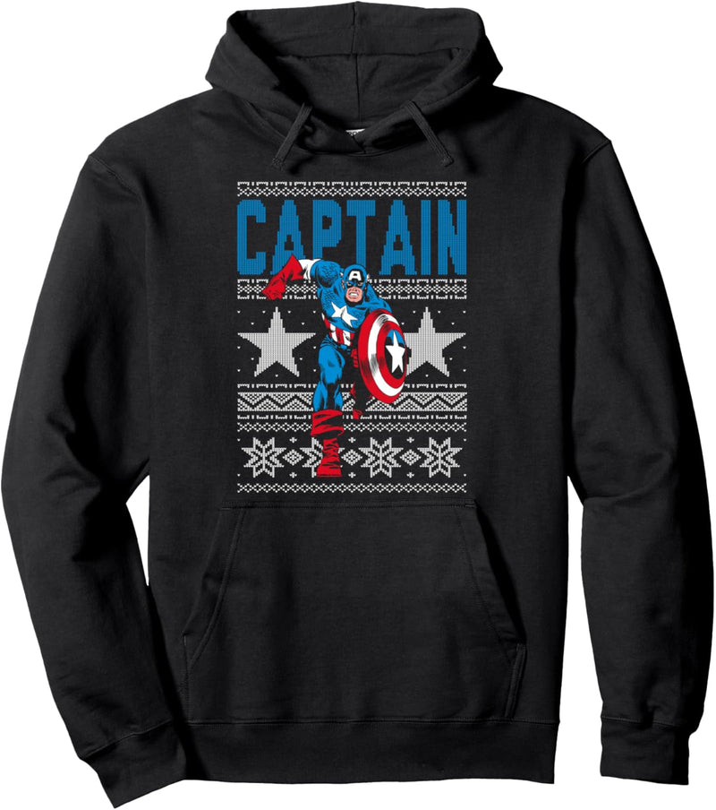 Marvel Captain America Stars Ugly Christmas Pullover Hoodie