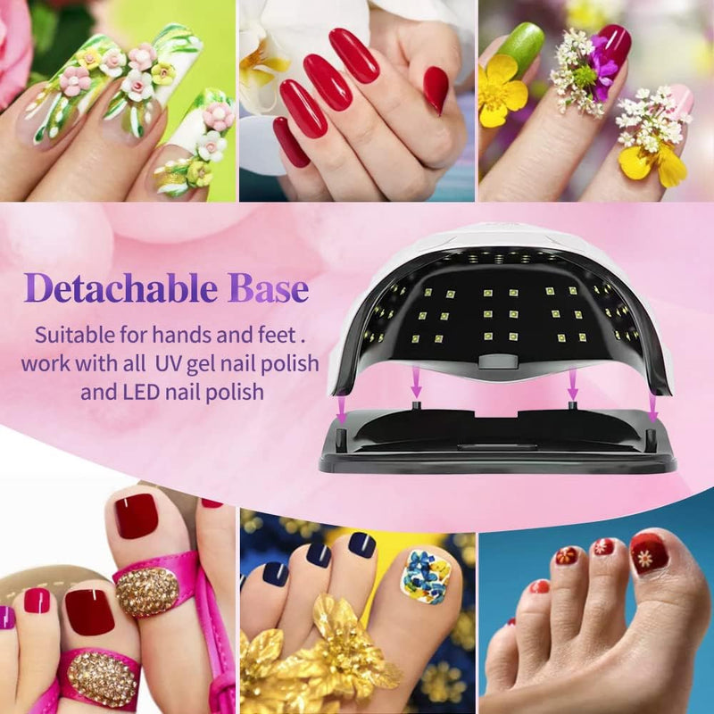 248W UV-LED-Nagellampe, Upgrade 60 LED-Perlen, Nageltrockner für Gelpolitur mit LCD-Display, Auto-Se