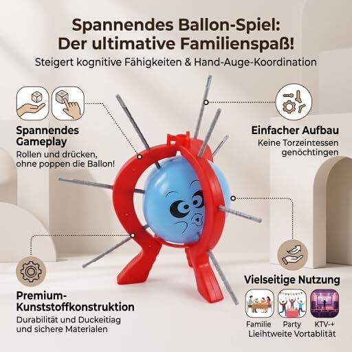EMUKOEP Tischspiel Balloon Burst Mehrspieler Partyspiel für alle Altersklassen, spannendes Ballon-Sp