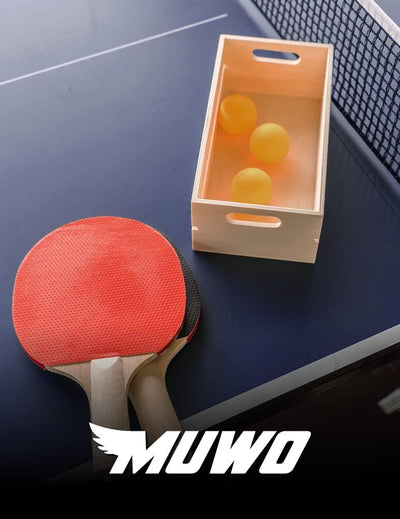 MUWO 2er-Set Tischtennis Schläger mit Netz und 3 Bällen, ausziehbares mobiles Tischtennisnetz, für T