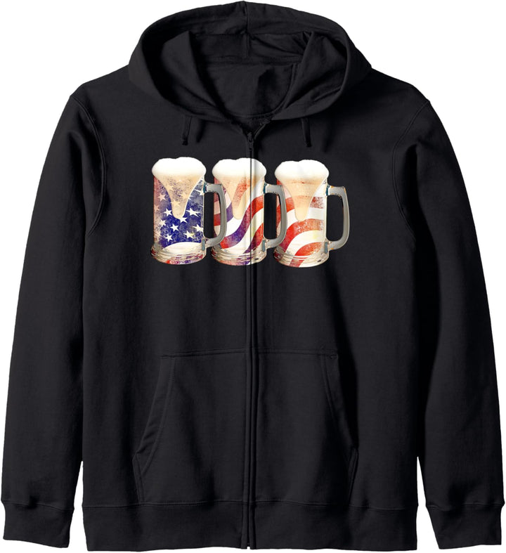 Beer American Flag 4th of July | Great US Patriotic America Kapuzenjacke