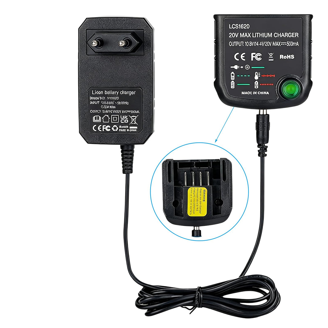 18V/20V Ladegerät Kompatibel mit Black & Decker 18V Ladegerät für Black und Decker Akku Lithium-Ione