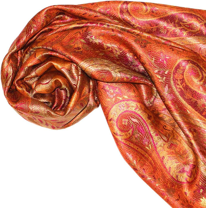 Lorenzo Cana Luxus Pashmina Schal Schaltuch jacquard gewebt 100% Seide 70 x 190 cm Paisley Muster Se