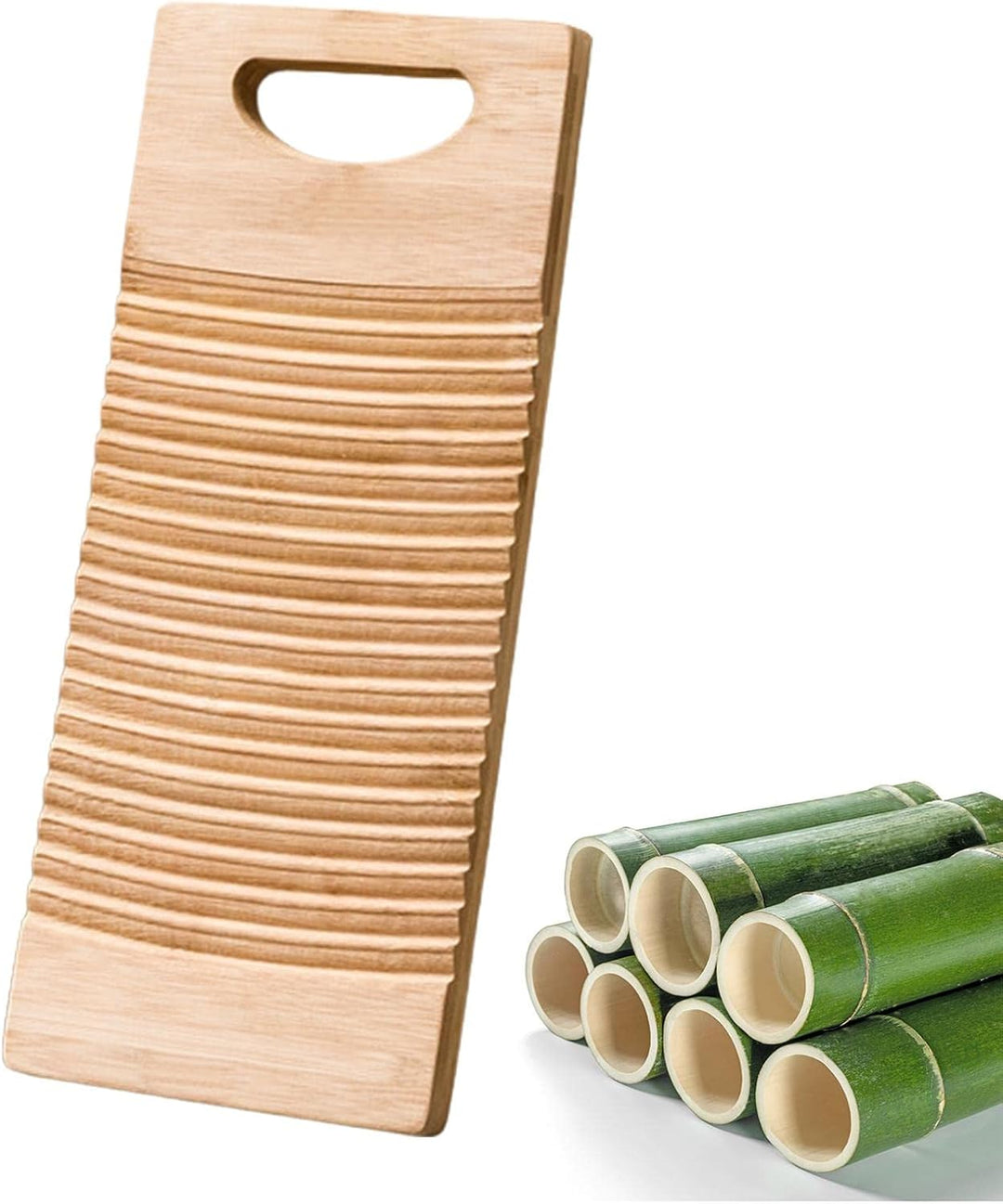 Waschbrett, Wäsche waschen Waschbrett, Handwaschbrett aus Bambusholz für Wäsche, Altmodisches manuel
