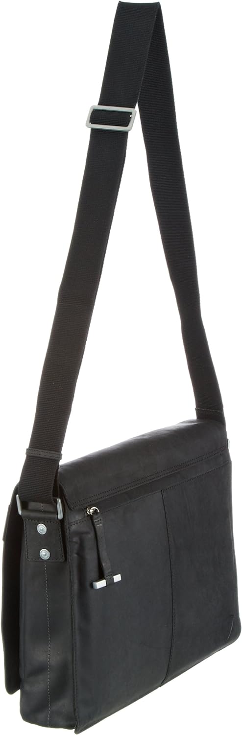 Strellson Herren Messenger Richmond Tasche aus Leder Schwarz (Black 900), Schwarz (Black 900)