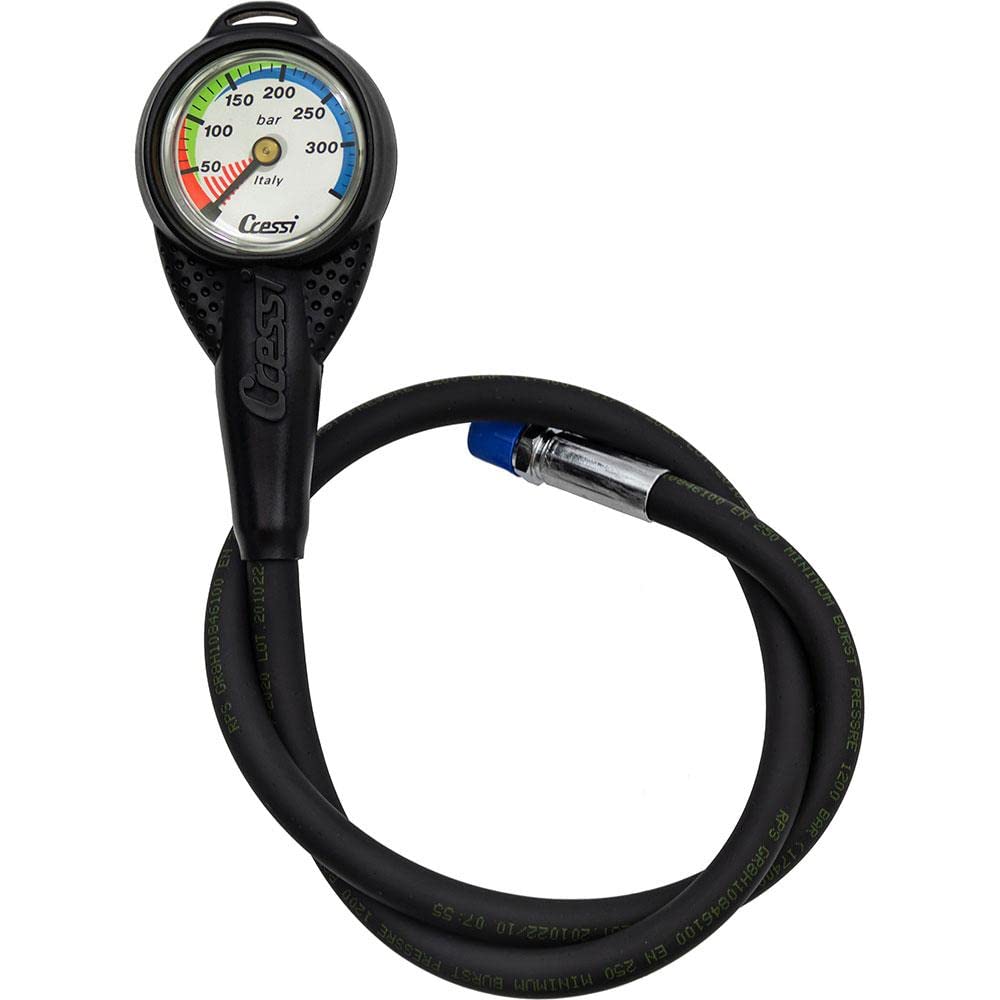 Cressi Pressure Gauge BAR or PSI - Tauchmanometer BAR oder PSI mit grossen, gut sichtbaren Ziffern,