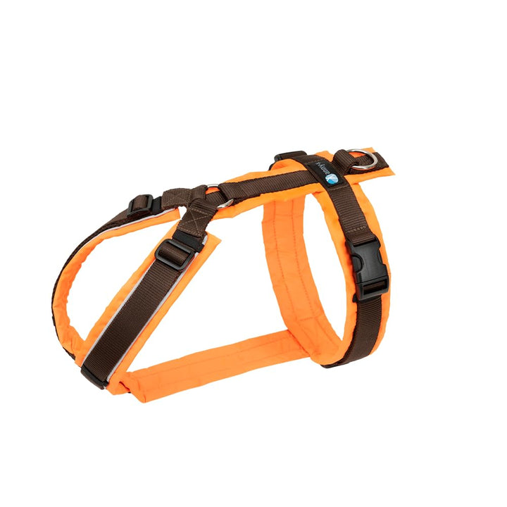 Anny-X Brustgeschirr Protect Leuchtorange-Braun | Sicherheits-Hundegeschirr Grösse XL-Kurz (Brustumf