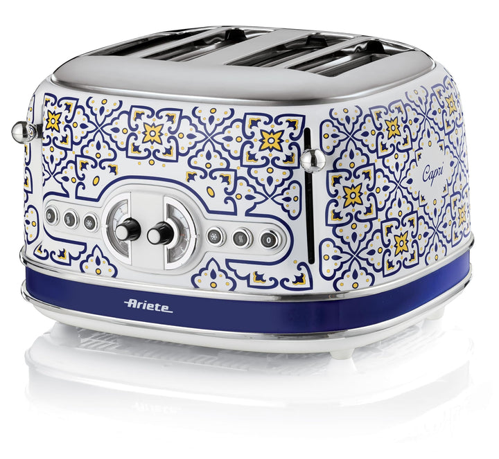 Ariete 156 Capri-Toaster, 1630 W, 4 Scheiben, 6 Bräunungsstufen, Krümelschublade, Defrost-Funktion,