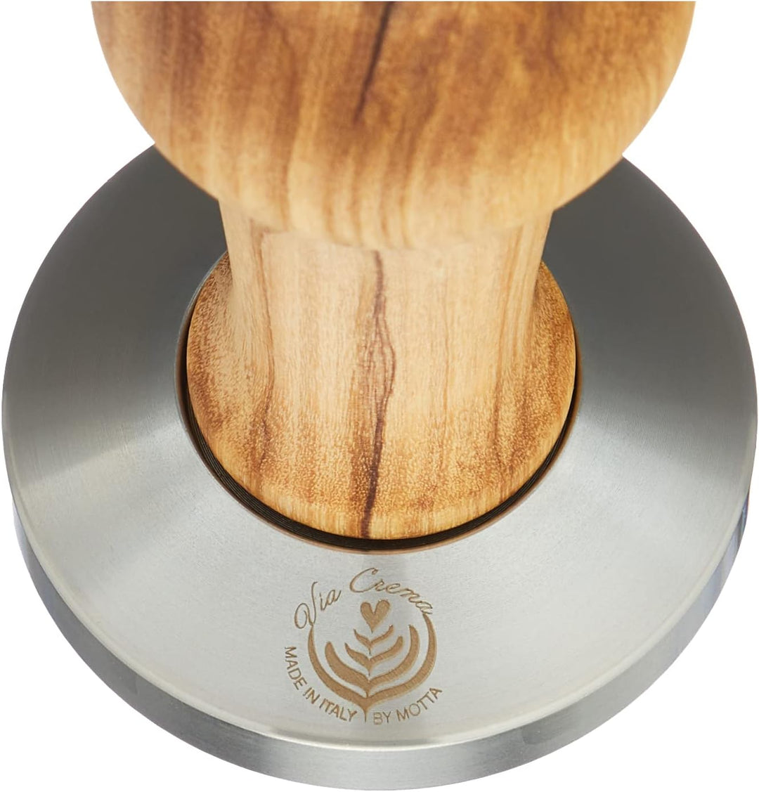 VIA CREMA Tamper Made IN Italy by Motta (58.5, Olive Wood)