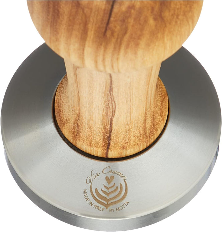 VIA CREMA Tamper Made IN Italy by Motta (58.5, Olive Wood)