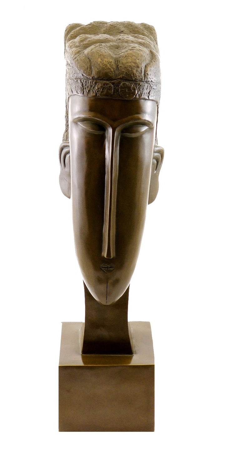 Kunst & Ambiente - Bronzefigur/Bronzekopf - Head of a Woman (1912) - signiert - Amedeo Modigliani Sk