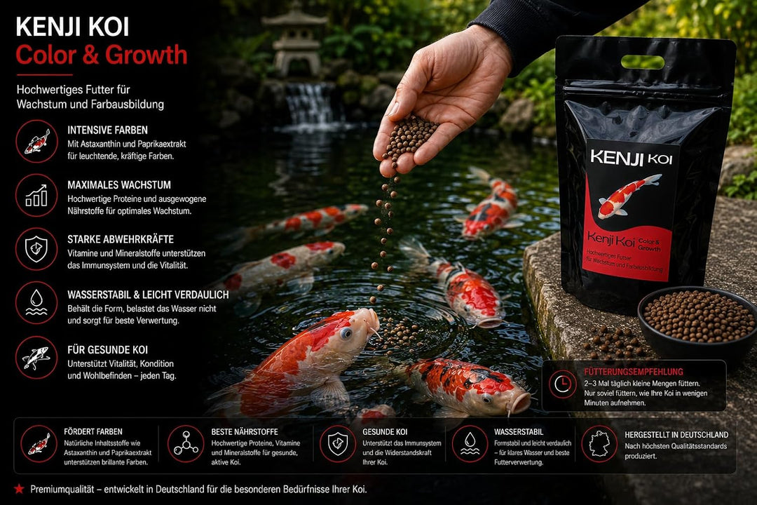 KENJI KOI Color & Growth 5kg 6mm Farbfutter & Wachstumsfutter High Growth & Color Koifutter Teichfis