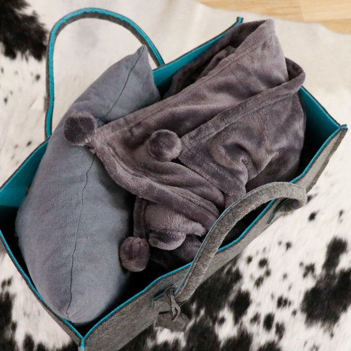 DuneDesign 2er Set: Schwerlast Shopping Bag Filz XXL - 50x25x25 Filztasche Gross - Kamintasche für H