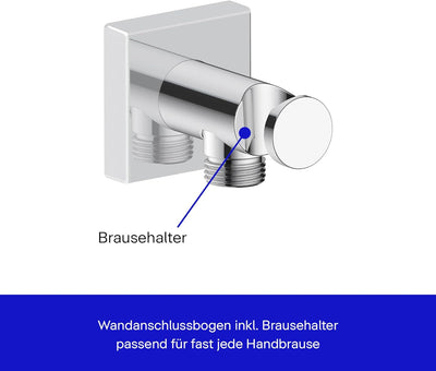 Duravit Universal Wandanschlussbogen, Schlauchanschluss inkl. Brausehalterung, Brauseanschlussbogen