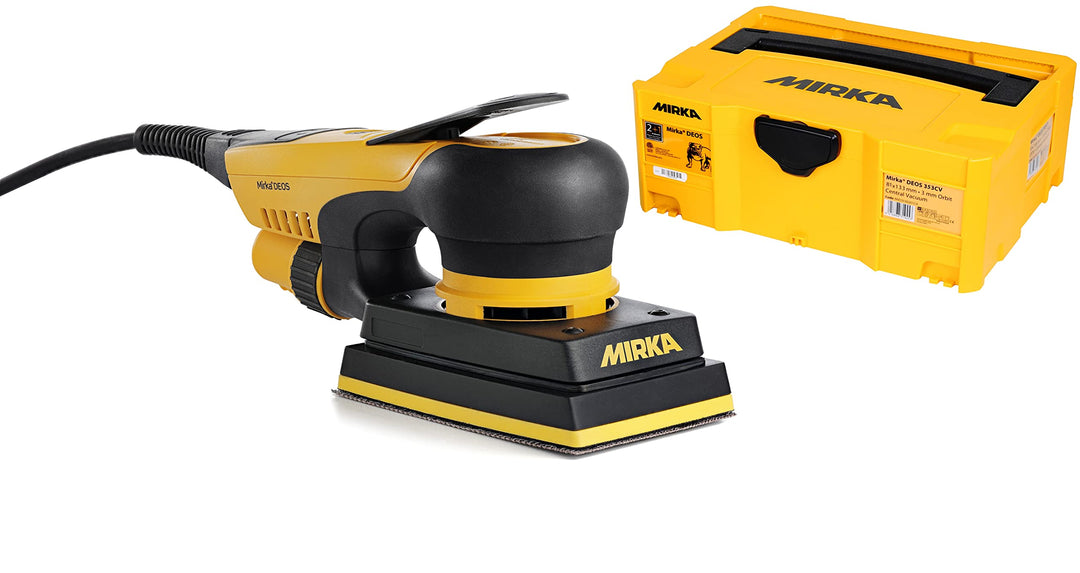 Mirka DEOS 353CV / Schwingschleifer mit Zentral-Absaugung und Klett im Case / für 81x133mm Schleifpa