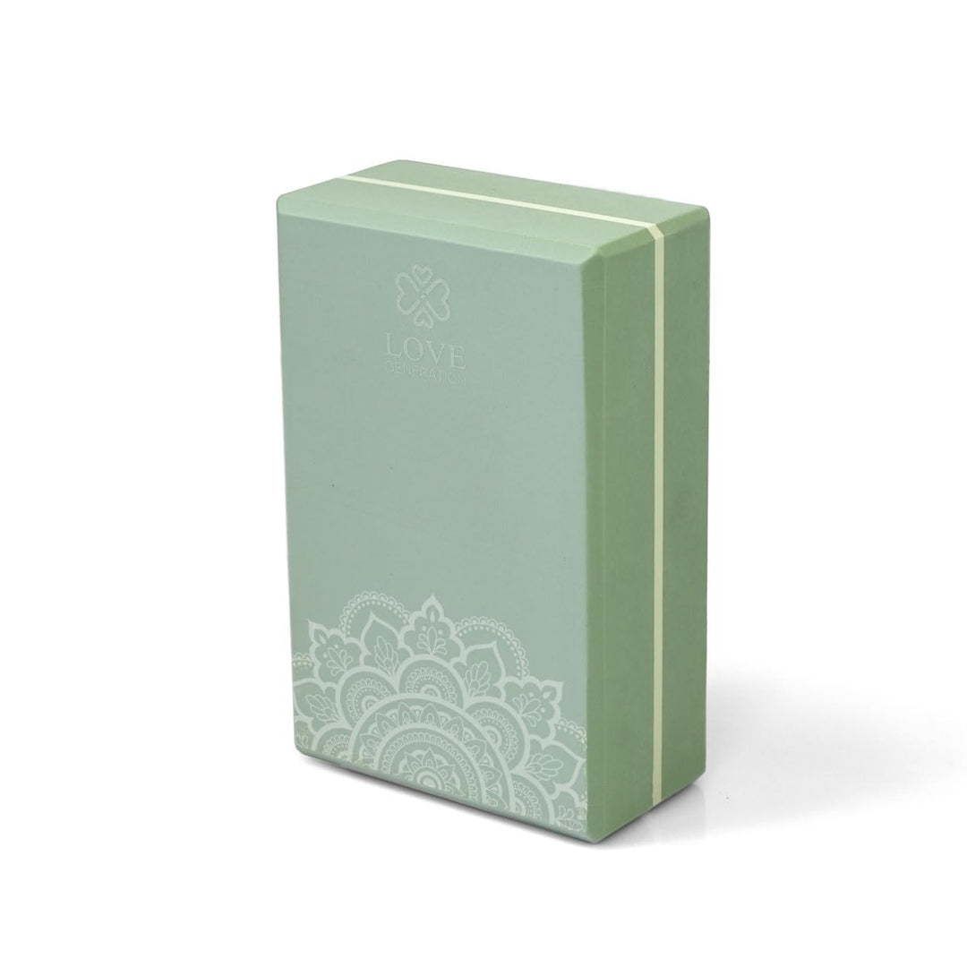 Love Generation - Yoga Block - High Density Eva - für Yoga, Fitness, Pilates und Stretching (Grün)