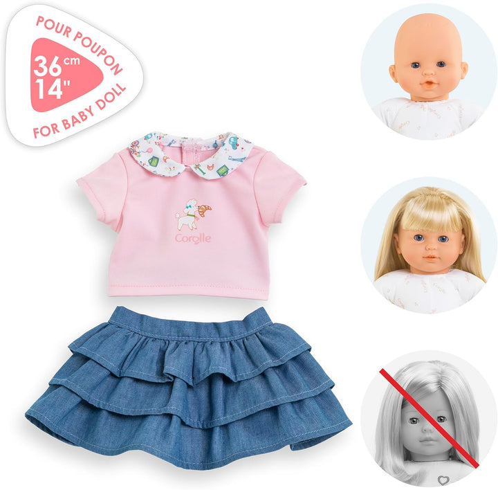 Corolle Mon Grand Poupon Rock und Shirt, Paris, für alle 36 cm Babypuppen, ab 2 Jahren