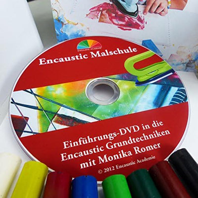 Ditac Fine Art Encaustic Einsteiger-Box mit Maleisen, Wachsfarben, Malkarten und Anleitung auf DVD,