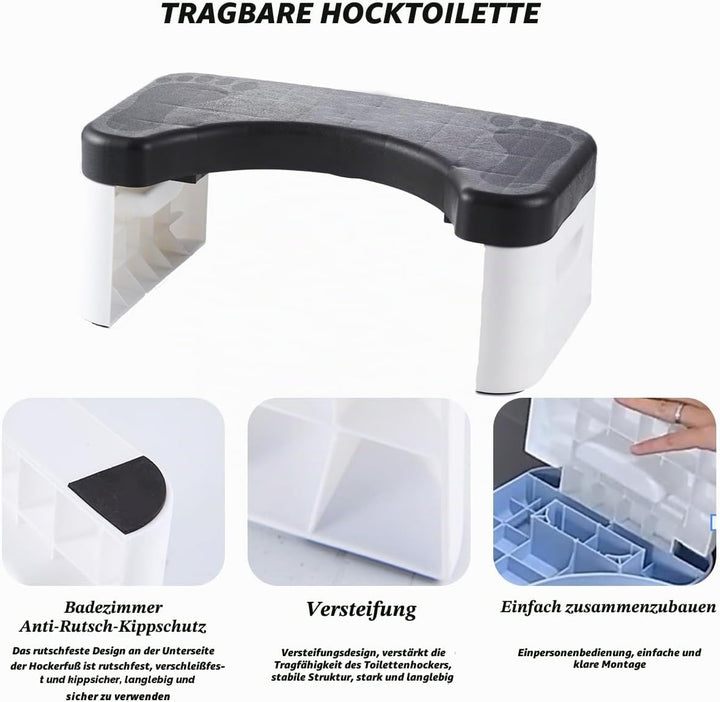 Badezimmertoilette, Hocktoilette, abnehmbare multifunktionale Sitzablage, tragbare Stufe für das Bad