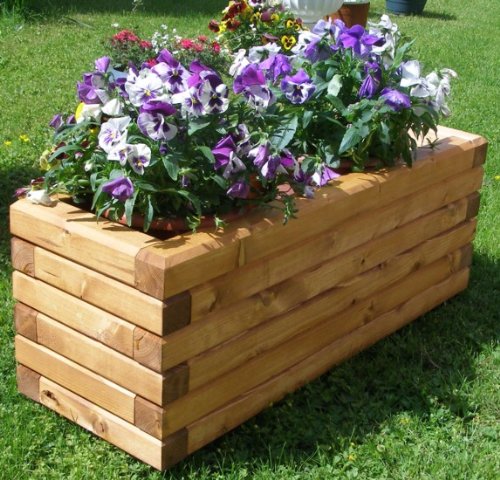 SchwibboLa Pflanzkasten Massiv aus Holz verschieden Grössen lasiert mit Holzschutzlasur, komplett zu