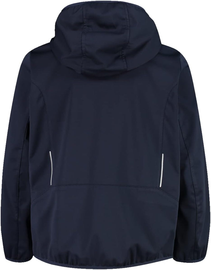 CMP Jungen Softshelljacke mit Fixed Hood Softshelljacke Kokon-Mantel 128 B. Blau-Limonengrün, 128 B.