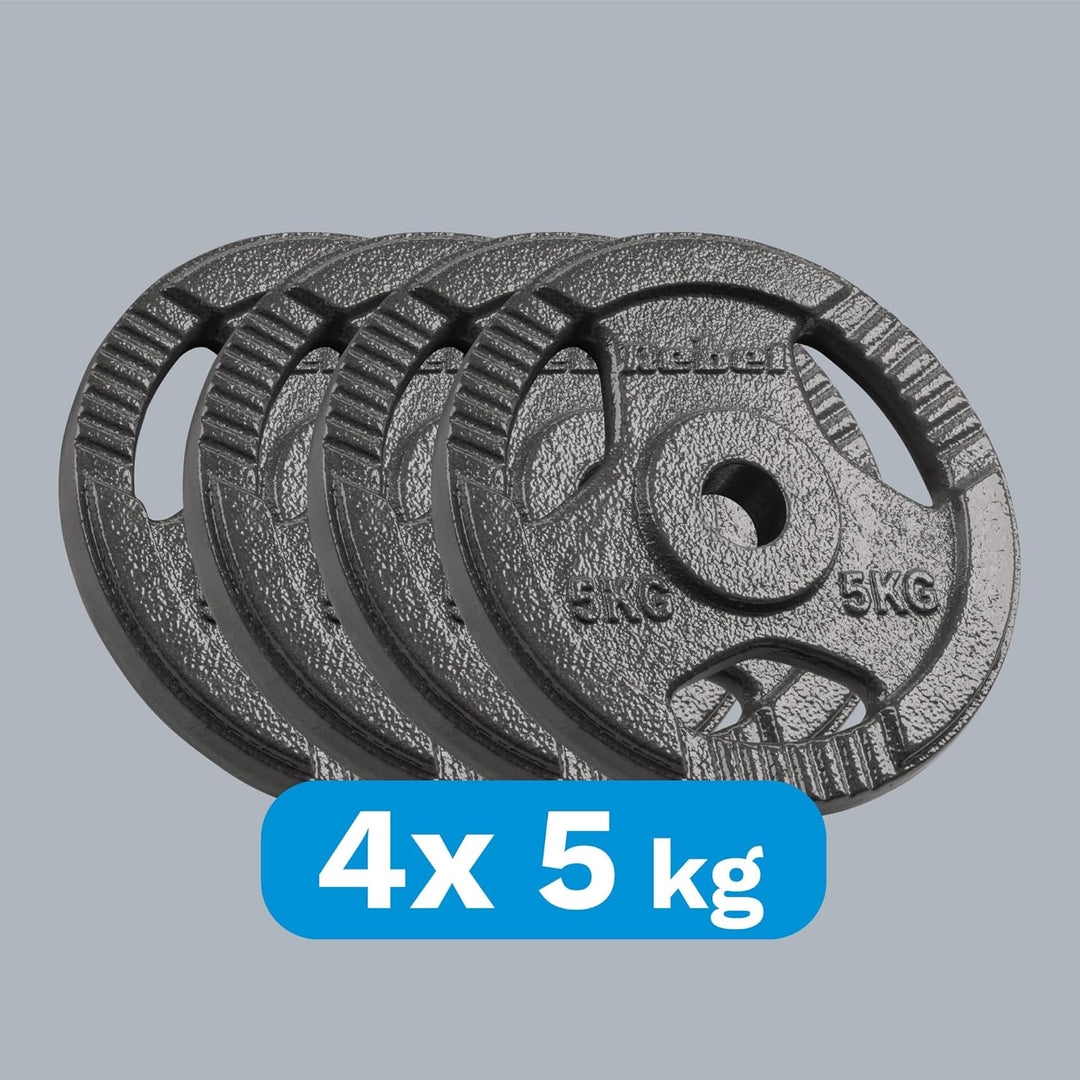 Rebel Lastengarnitur Gusseisen 4x5kg Bohrung 31mm Teller mit Griffschalen RBA-2134