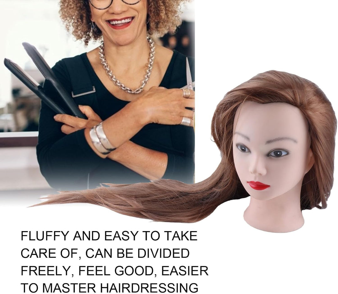 Frisierkopf, Blonder Mannequin-Kopf aus Echthaar mit Ständer Schminkkopf Frisurenkopf Friseur-Übungs