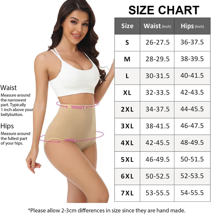 wirarpa Unterhosen Damen Baumwolle Unterwäsche Super Hohe Taille Frauen Slips 4er Pack M Beige, M Be