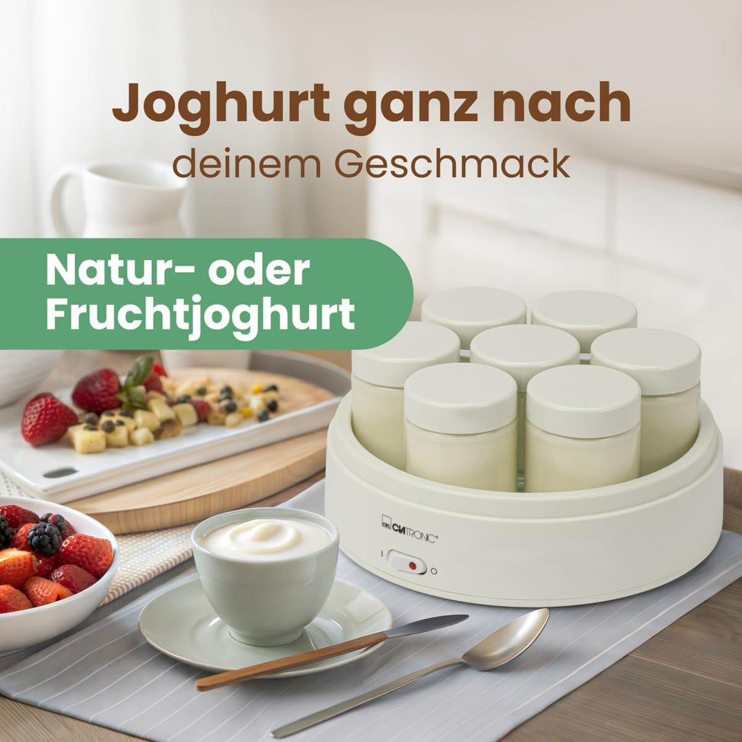Clatronic Joghurtmaschine/Joghurtbereiter/Joghurt-Maker JM 3344 für (greek) Yoghurt, Frischkäse & Qu