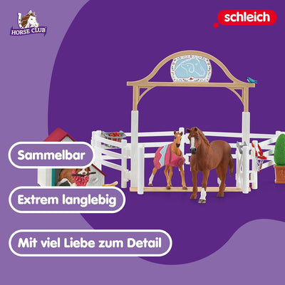 schleich 42458 HORSE CLUB Hannahs Gastpferde mit Hündin Ruby, für Kinder ab 5-12 Jahren, HORSE CLUB