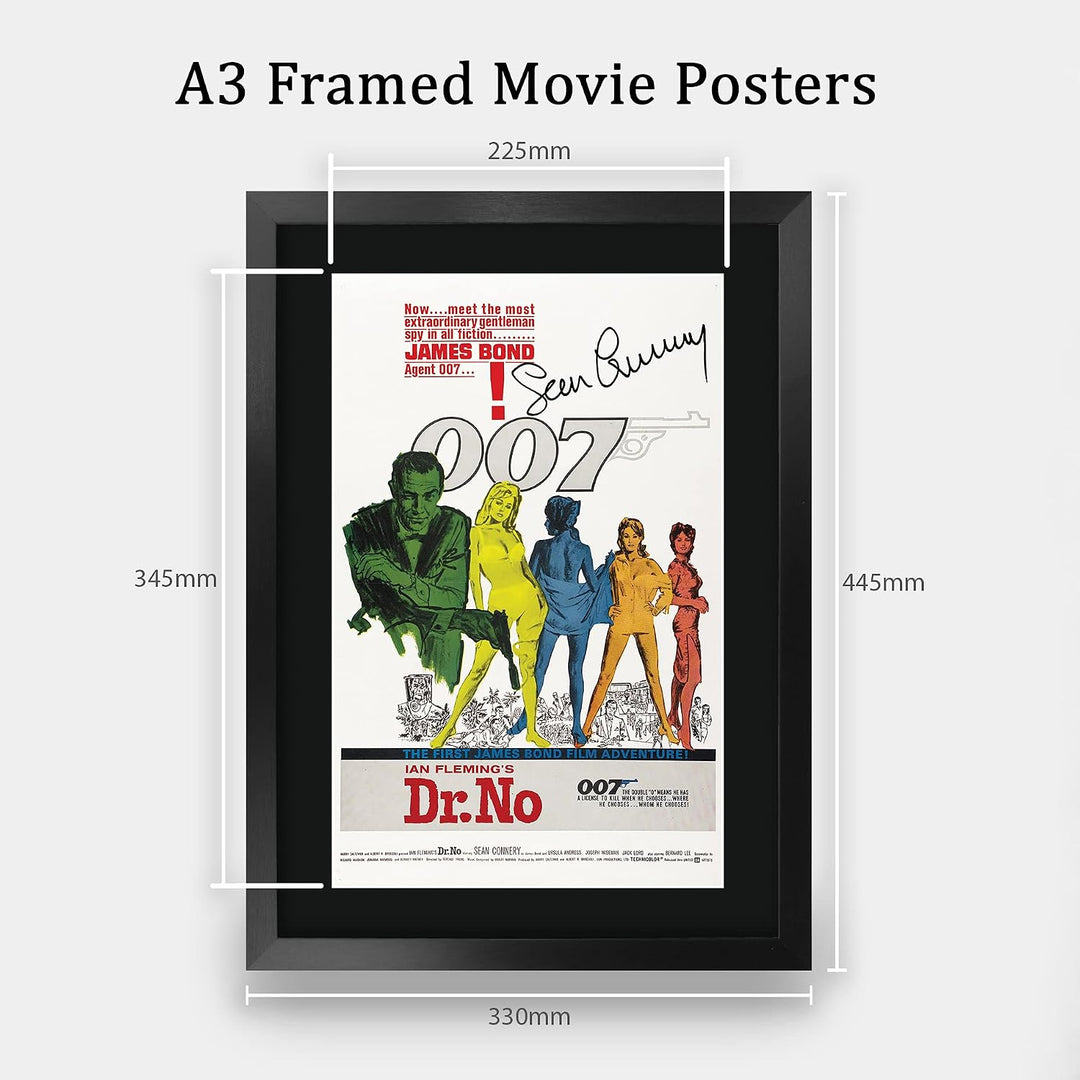 HWC Trading A3 FR James Bond - Dr. No Movie Poster Sean Connery Signed Geschenk GESTALTET A3 Printed