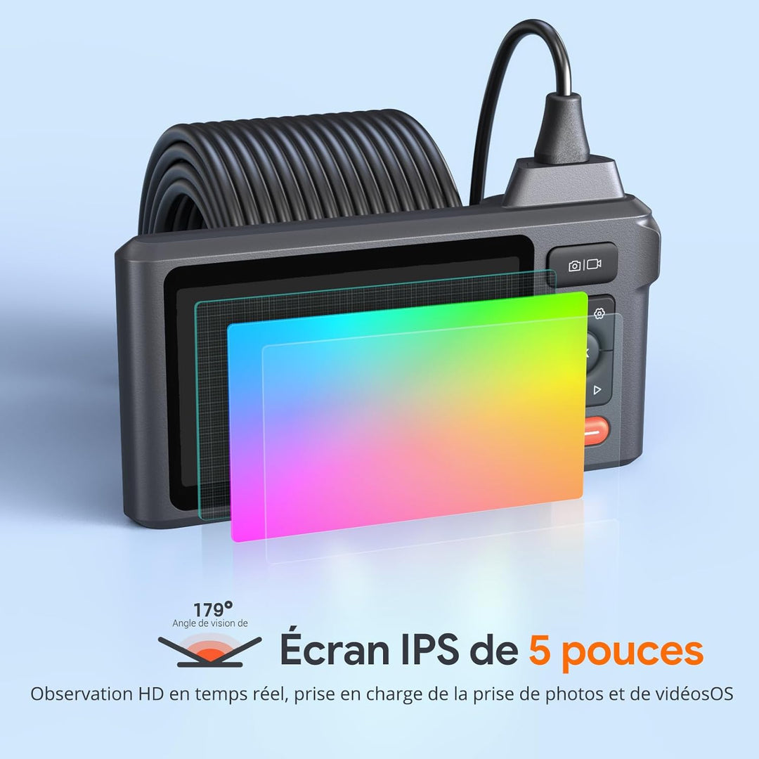 15m Triple Lens Endoskopkamera mit Licht, DEPSTECH 5-Zoll-IPS-Bildschirm Endoskopkamera, 1080P Indus