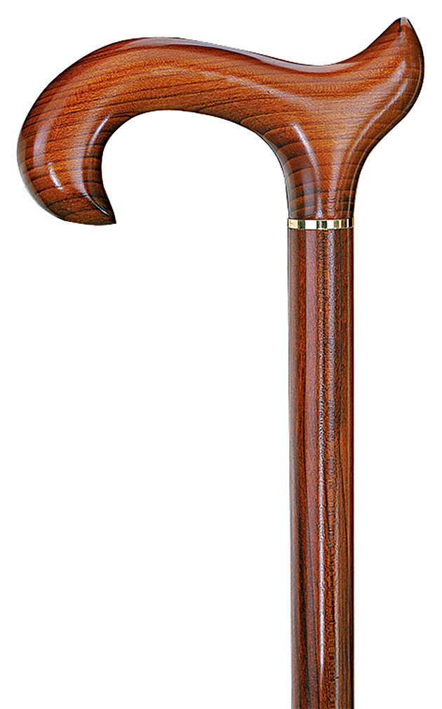 Gastrock Gehstock, exklusiver ergonomischer Derby-Griff aus echtem Kirschholz