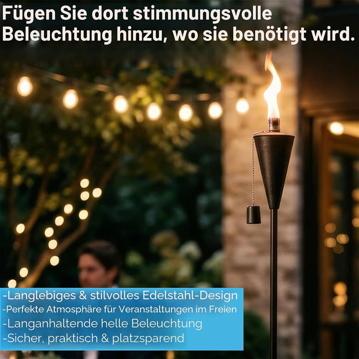 Harbour Housewares Gartenfackel - Paraffin-/Ölfackel - Dreieckiges Design - 1460 mm - 6 Stück