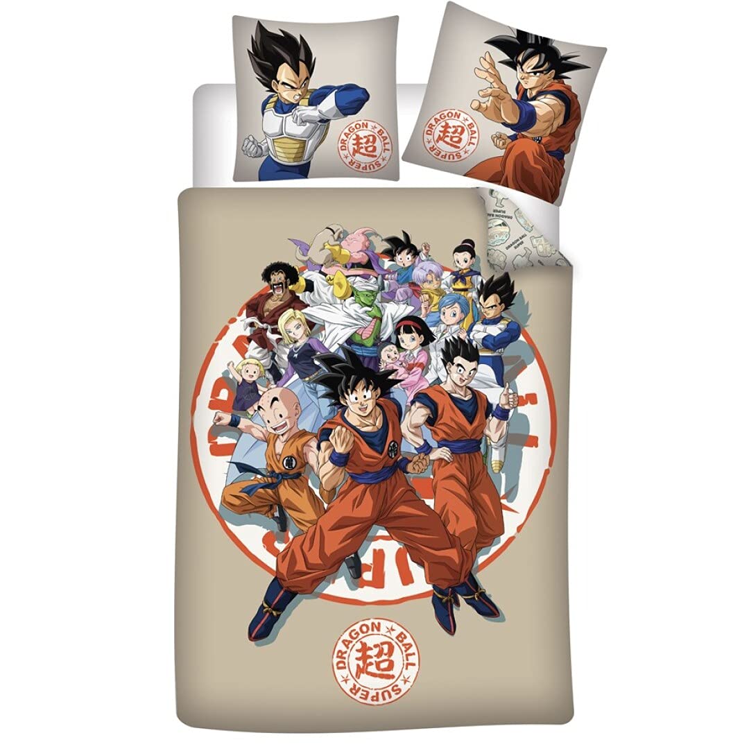 AYMAX S.P.R.L. Dragonball - Juego de Cama Infantil (Funda nórdica de 140 x 200 cm y Funda de Almohad