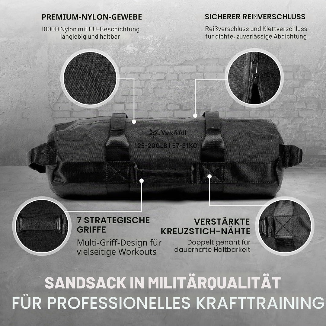 Yes4All 20kg/30kg/50kg/80kg Weight Bag - Sandbags Gym - Core Training Power Bag for Crossfit/Running