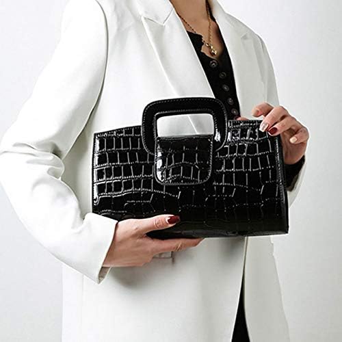 Milya Damen Leder Vintage Handtasche Clutch Henkeltasche Abendtasche Umhängetasche Ledertasche Schul