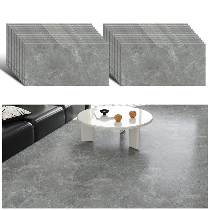 VEELIKE PVC Boden Marmor Grau Vintage Vinylboden Selbstklebend PVC Bodenbelag Marmoroptik Klebeflies