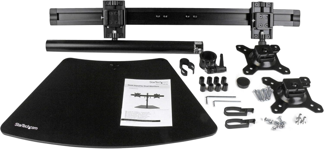 StarTech.com Dual-Monitorhalter - Monitor Halterung für zwei Displays Ständer Schwarz, Ständer Schwa