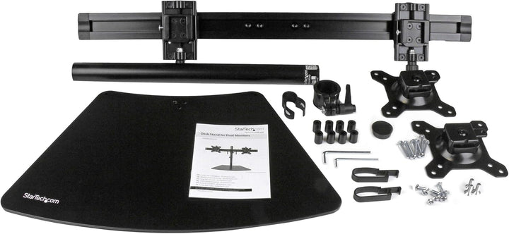 StarTech.com Dual-Monitorhalter - Monitor Halterung für zwei Displays Ständer Schwarz, Ständer Schwa