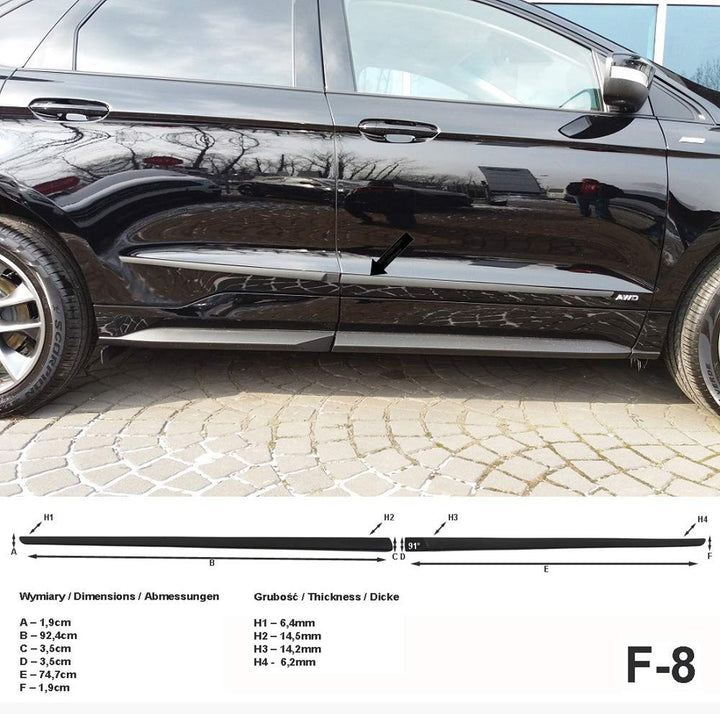 Spangenberg Seitenschutzleisten schwarz passend für Ford Edge ab Baujahr 09.2014- F8 (3700008)