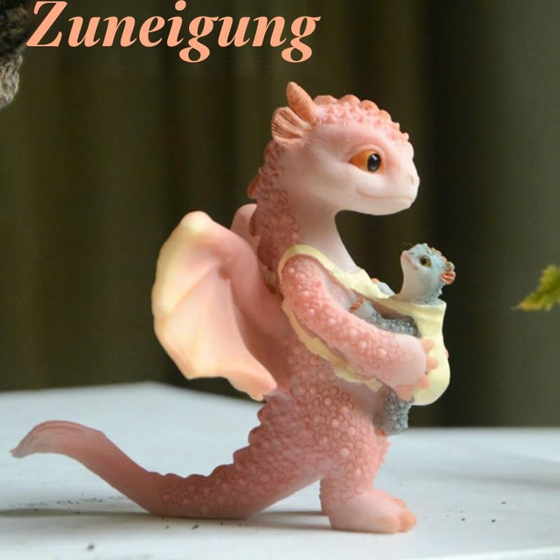 Miniatur Fee Garten Drache Figurine- Lesender Drache auf Fels, Lesender Drache auf Fels