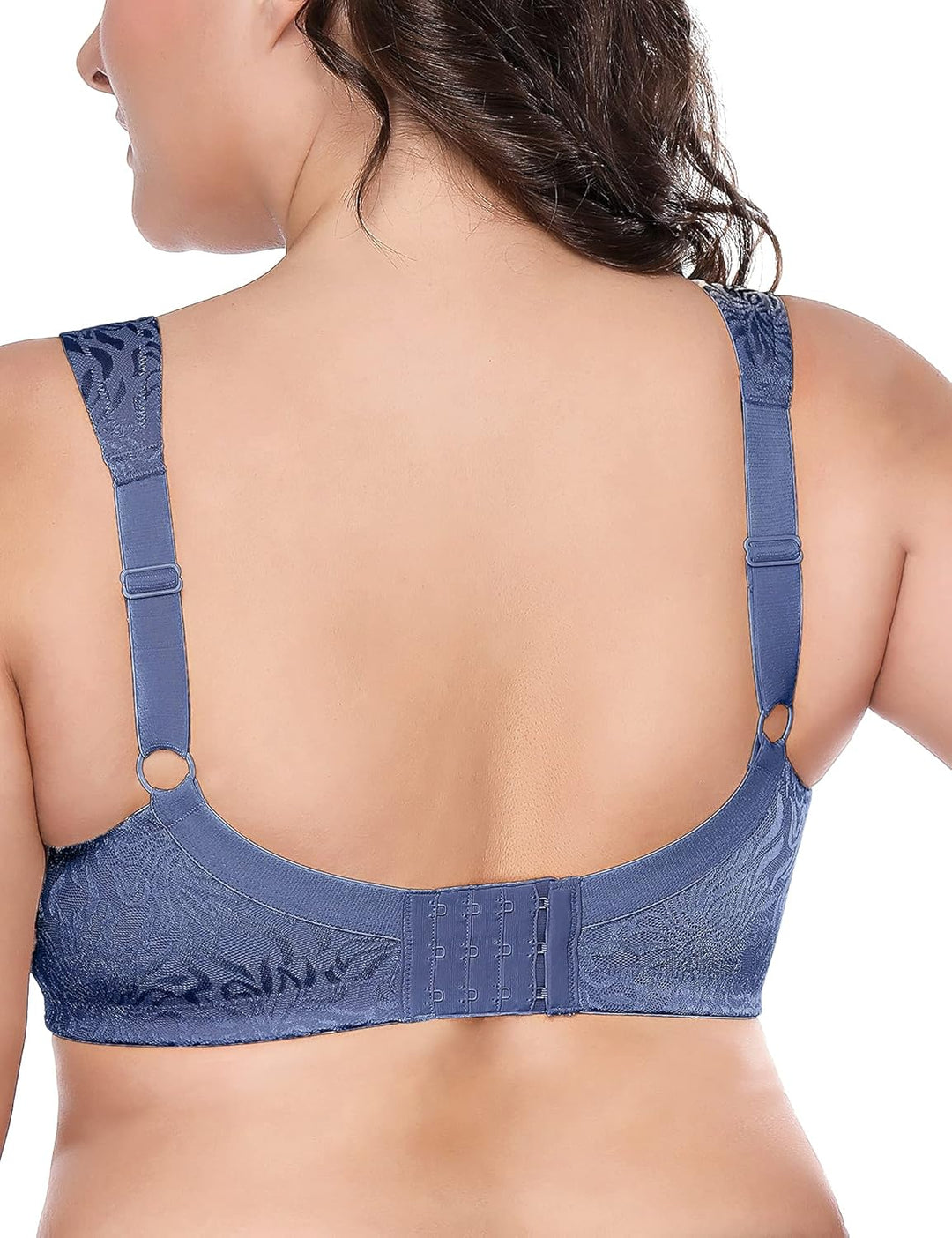 Deyllo Damen Vollschalen Minimizer BH Nicht Bügel Grosse Grössen BH Klassischer Klassisches Blau 80C