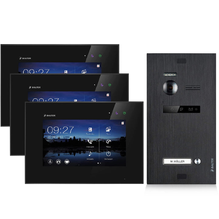 Balter EVO Video Türsprechanlage ✓ Touchscreen 7 Zoll Monitor Schwarz ✓ 2-Draht Bus ✓ Schwarze Türst