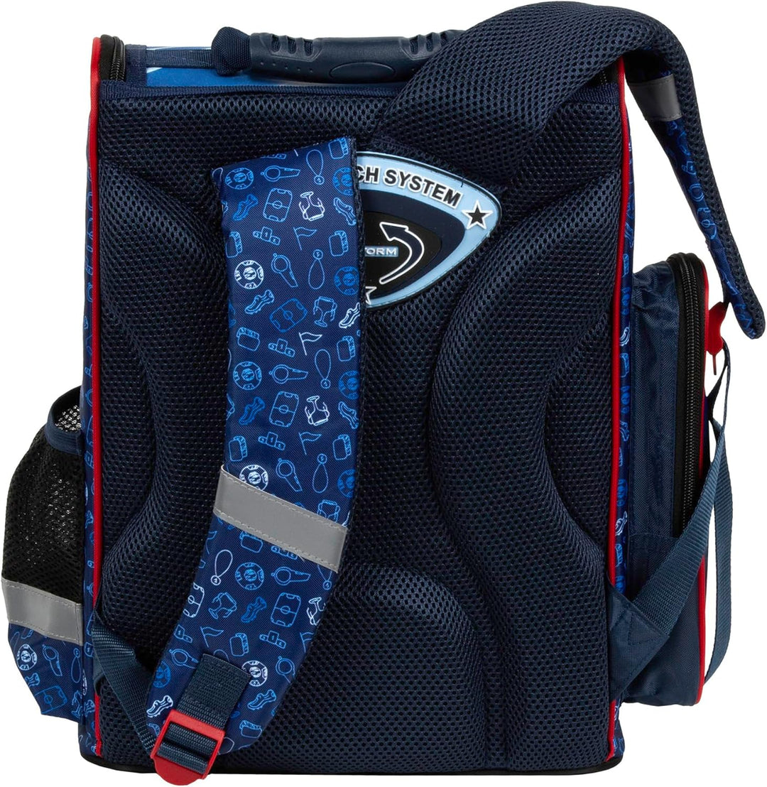 Goldkids - Schulranzen für Jungen, 4er-Set - Schul-Rucksack für Kinder mit Federmäppchen - Schuhbeut