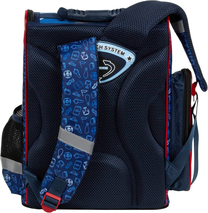 Goldkids - Schulranzen für Jungen, 4er-Set - Schul-Rucksack für Kinder mit Federmäppchen - Schuhbeut