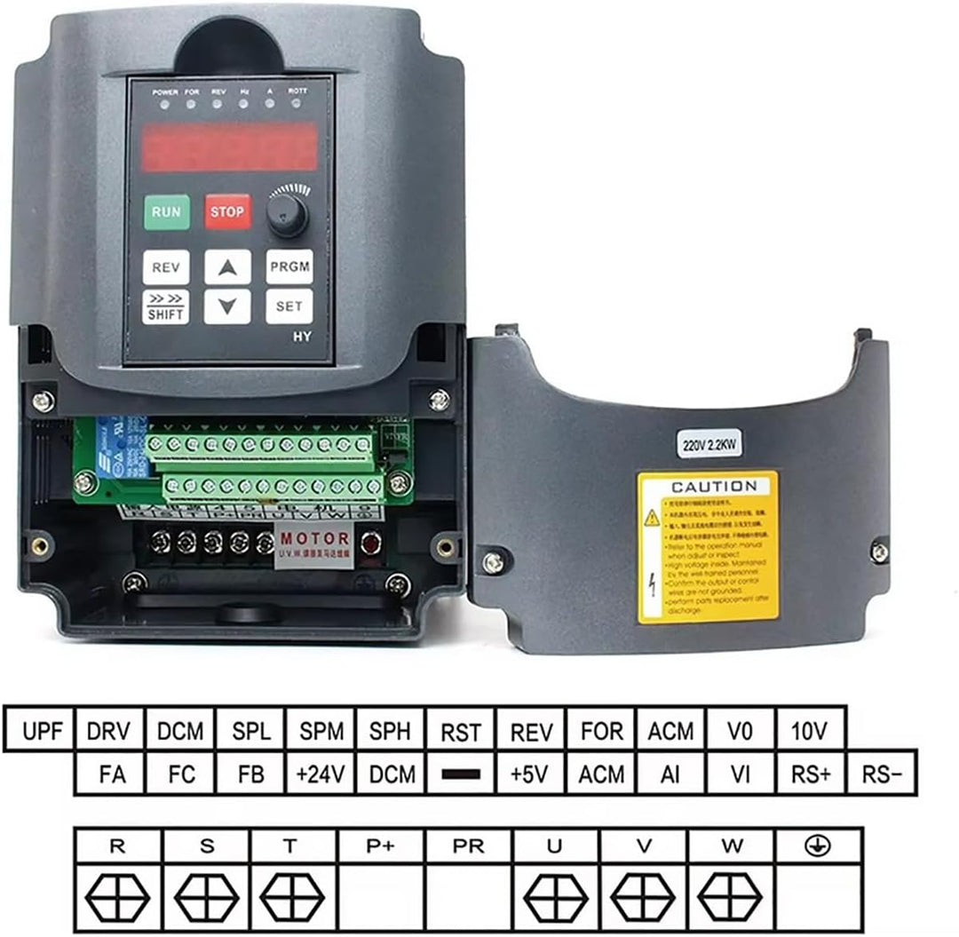 RATTMMOTOR 2.2KW 220V Variable Frequenzantrieb VFD-Wechselrichter 3 Phasen 2200W Frequenzumrichter C