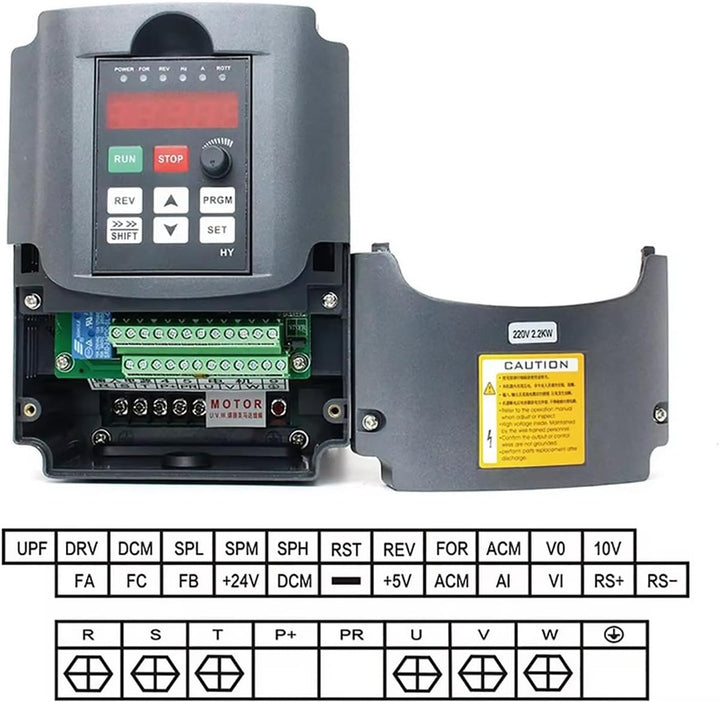 RATTMMOTOR 2.2KW 220V Variable Frequenzantrieb VFD-Wechselrichter 3 Phasen 2200W Frequenzumrichter C